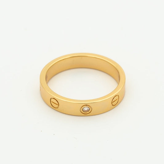 LUXEIFY LOVE RING 4MM 1 DIAMOND PINK GOLD