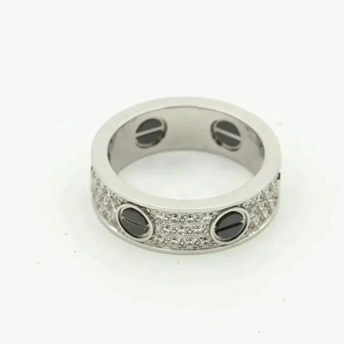 LUXEIFY LOVE RING 5.5MM DIAMONDS PAVED CERAMIC