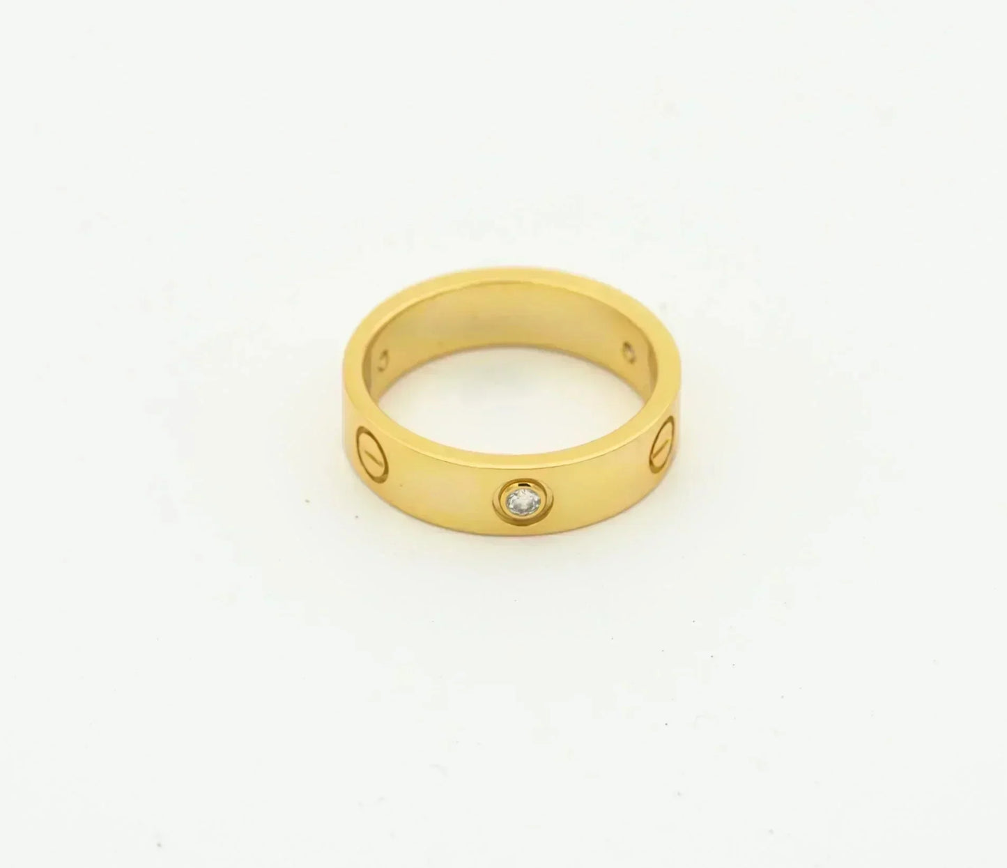 LUXEIFY LOVE RING 4MM 1 DIAMOND GOLD