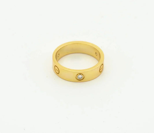 LUXEIFY LOVE RING 4MM 1 DIAMOND GOLD