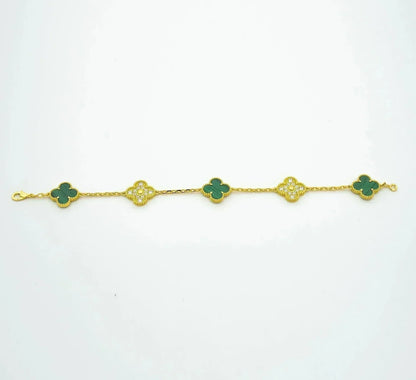CLOVER 5 MOTIF MALACHITE BRACELET COLLECTION