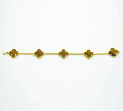 CLOVER 5 MOTIFS TIGER EYE BRACELET COLLECTION