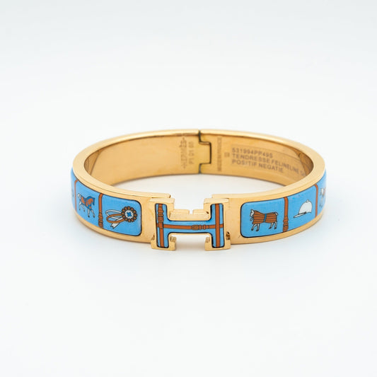 LUXEIFY H PINK GOLD BRACELET BLUE CERAMIC