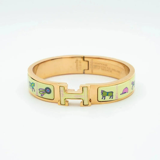 LUXEIFY H PINK GOLD BRACELET CREAM CERAMIC