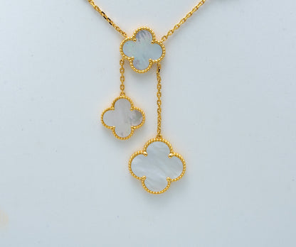 CLOVER MOTHER OF PEARL NECKLACE 6 MOTIF