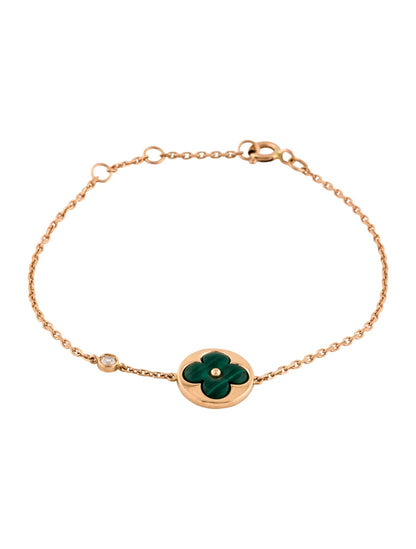 LUXEIFY SUN MALACHITE 1 DIAMOND PINK GOLD BRACELET