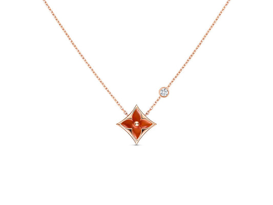 LUXEIFY STAR NECKLACE PINK GOLD 1 DIAMOND