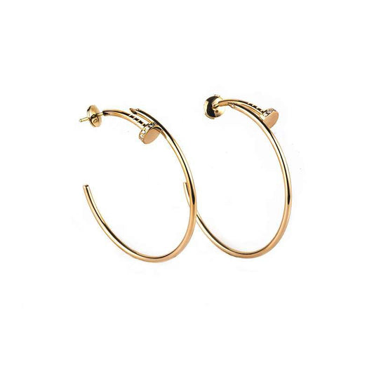 LUXEIFY JUSTE EARRINGS GOLD DIAMONDS 1.8MM