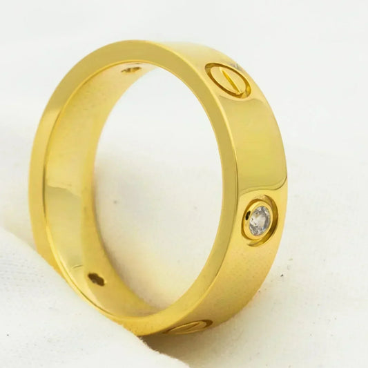 LUXEIFY LOVE RING 5.5MM 3 DIAMONDS GOLD