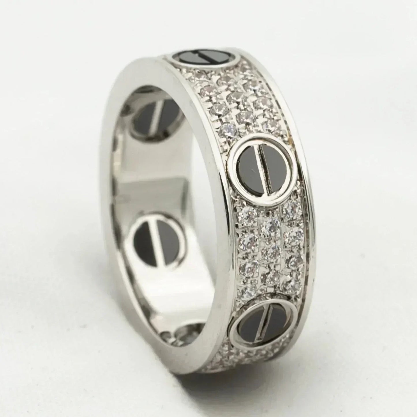 LUXEIFY LOVE RING 5.5MM DIAMONDS PAVED CERAMIC