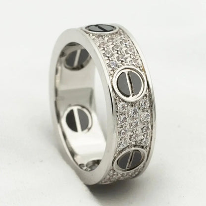 LUXEIFY LOVE RING 5.5MM DIAMONDS PAVED CERAMIC