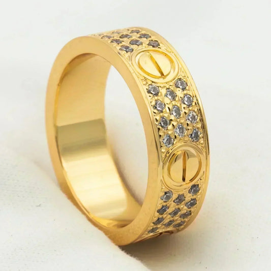 LUXEIFY LOVE RING 6MM DIAMONDS PAVED