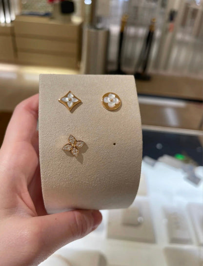 LUXEIFY STAR BLOSSOM STUD EARRINGS PINK GOLD DIAMONDS