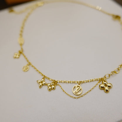LUXEIFY BLOOMING SUPPLE NECKLACE BRASS
