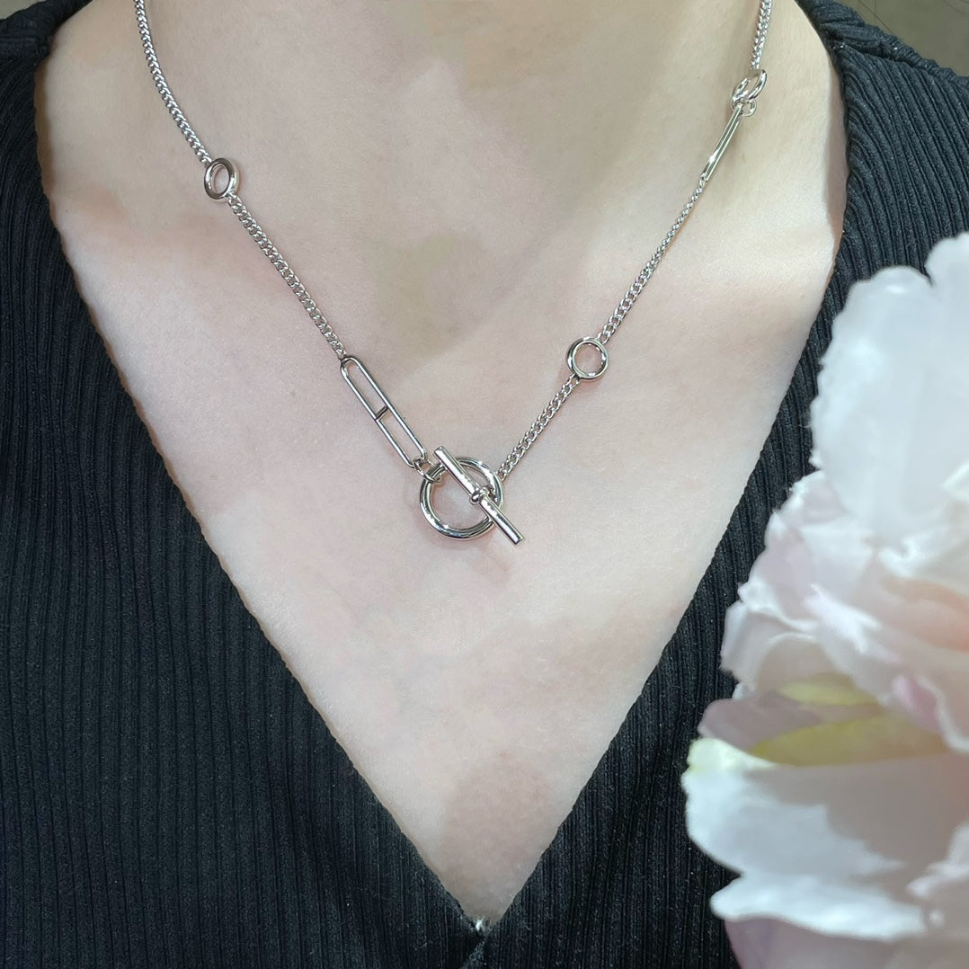 LUXEIFY HM STERLING SILVER CHAINE D'ANCRE HEART