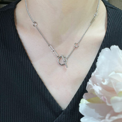 LUXEIFY HM STERLING SILVER CHAINE D'ANCRE HEART