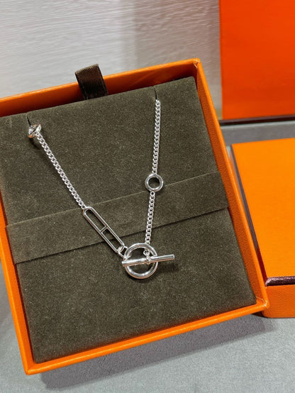 LUXEIFY HM STERLING SILVER CHAINE D'ANCRE HEART