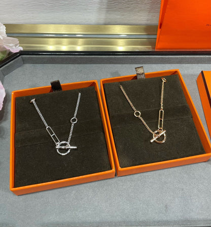 LUXEIFY HM STERLING SILVER CHAINE D'ANCRE HEART