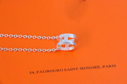 LUXEIFY HM NECKLACE H LETTER OVAL SERIES
