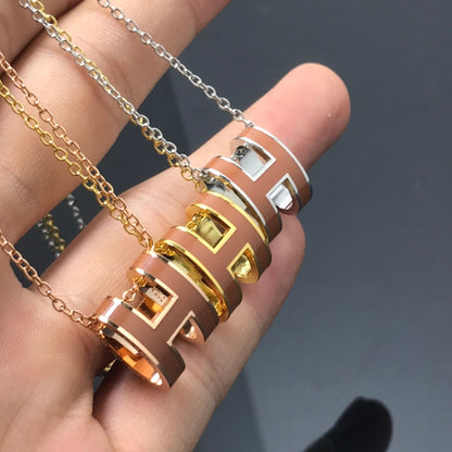 LUXEIFY H NECKLACE BROWN