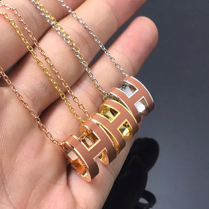 LUXEIFY H NECKLACE BROWN