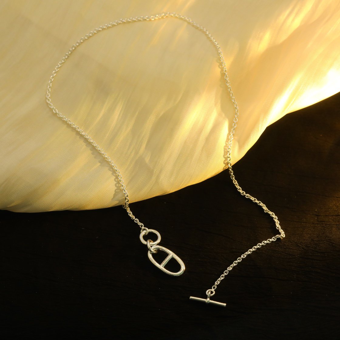 LUXEIFY HM CHAINE D'ANCRE PENDANT NECKLACE STERLING SILVER