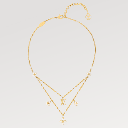 COLLAR DE DOBLE HILERA LUXEIFY FLOWERGRAM GOLD MOP