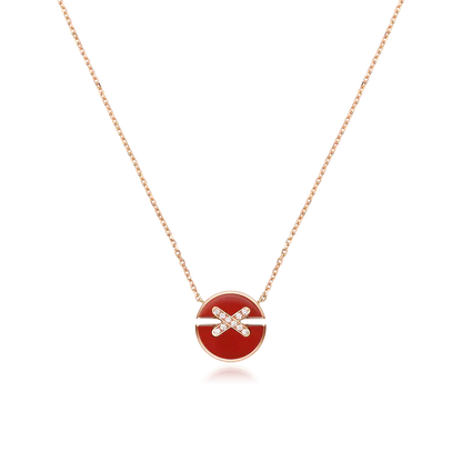 LUXEIFY JEUX DE ROSE GOLD DIAMOND NECKLACE