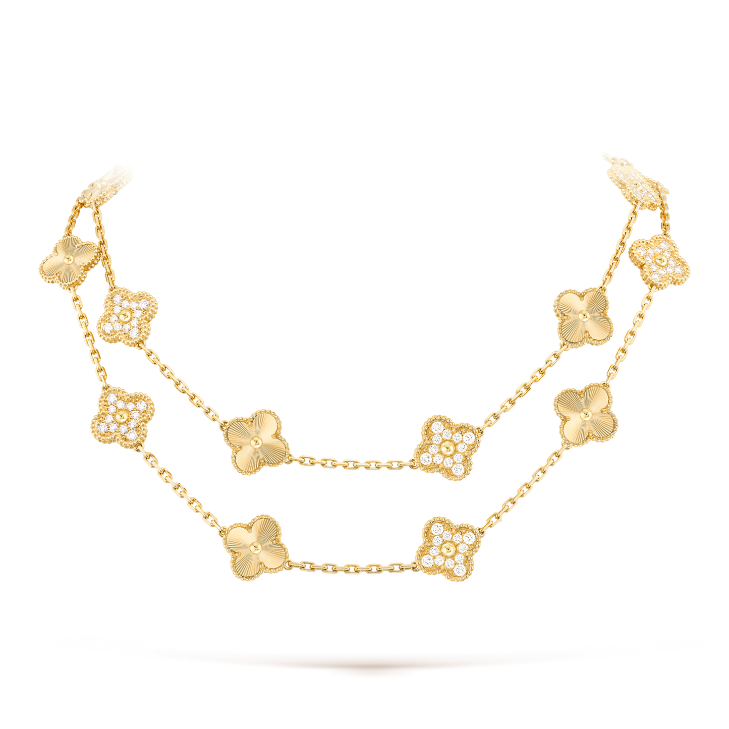 CLOVER 20 MOTIFS LASER DIAMOND NECKLACE