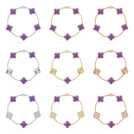 CLOVER 5 MOTIF LIGHT PURPLE BRACELET COLLECTION