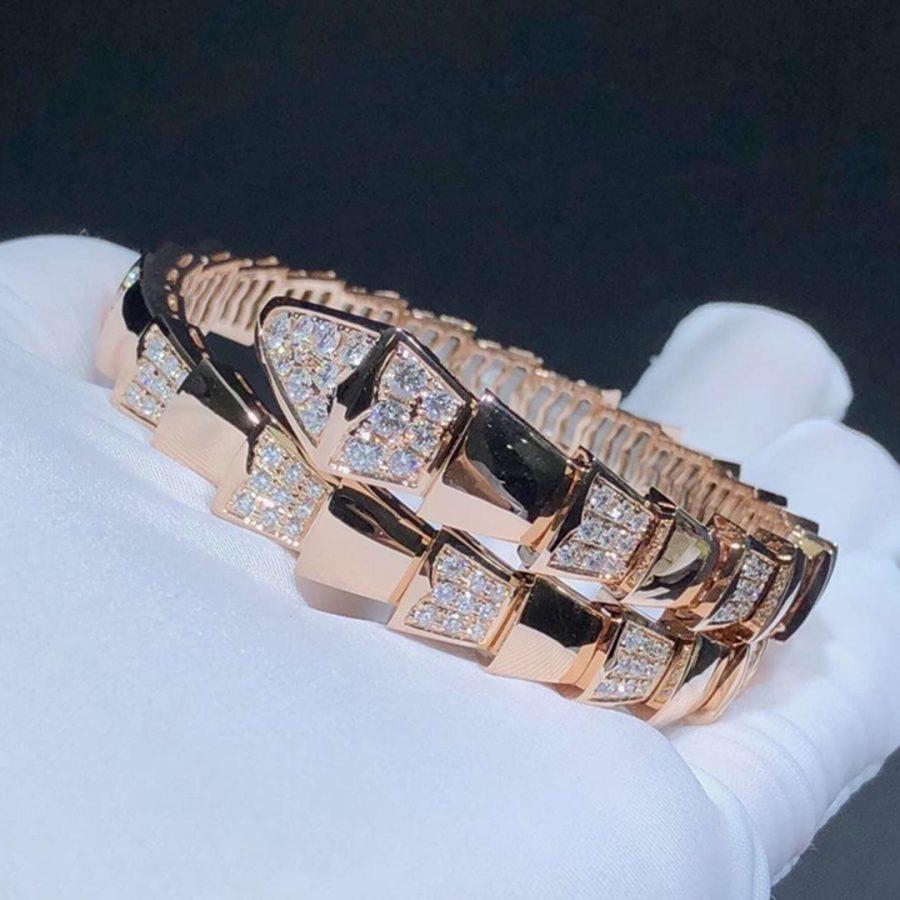 LUXEIFY SERPENTI BRACELET PINK GOLD DIAMOND