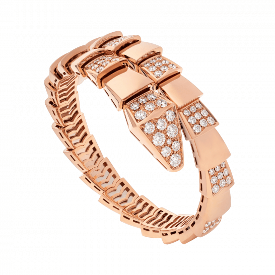 LUXEIFY SERPENTI WIDE BRACELET PINK GOLD DIAMOND