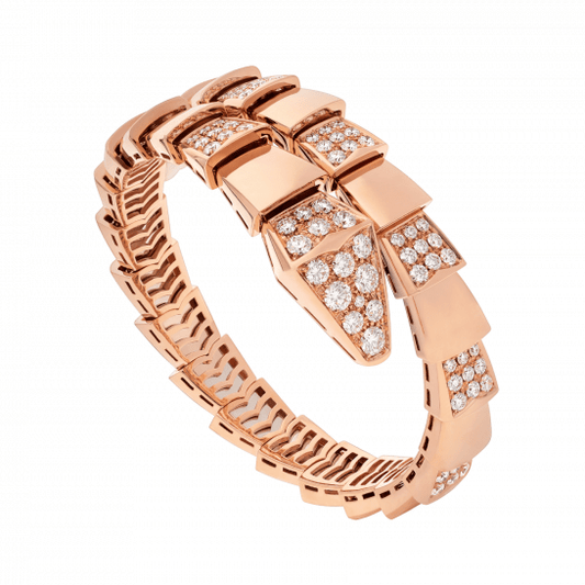 LUXEIFY SERPENTI WIDE BRACELET PINK GOLD DIAMOND