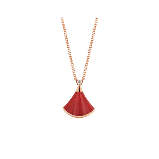 LUXEIFY DREAM NECKLACE CARNELIAN 1 DIAMOND