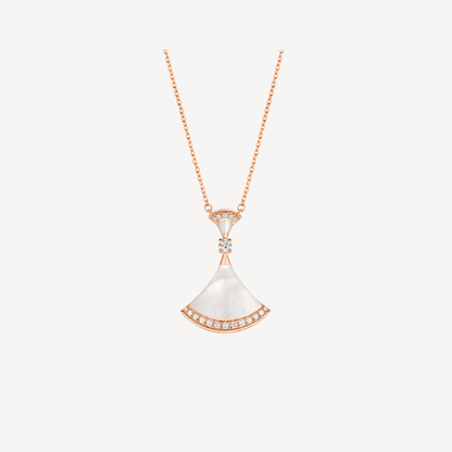 LUXEIFY DREAM NECKLACE MOP PINK GOLD DIAMOND