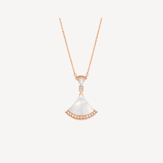 LUXEIFY DREAM NECKLACE MOP PINK GOLD DIAMOND