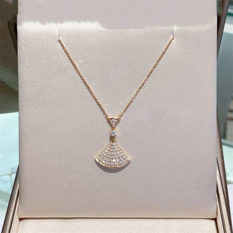 LUXEIFY DREAM NECKLACE PINK GOLD FULL DIAMOND