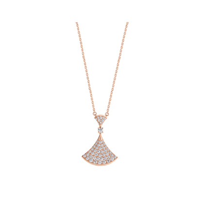 LUXEIFY DREAM NECKLACE PINK GOLD FULL DIAMOND