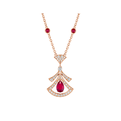 LUXEIFY DREAM NECKLACE CARNELIAN DIAMOND PINK GOLD