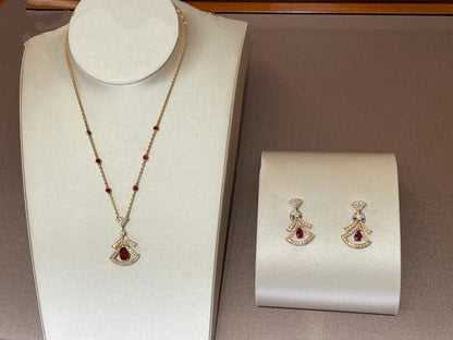 LUXEIFY DREAM NECKLACE CARNELIAN DIAMOND PINK GOLD