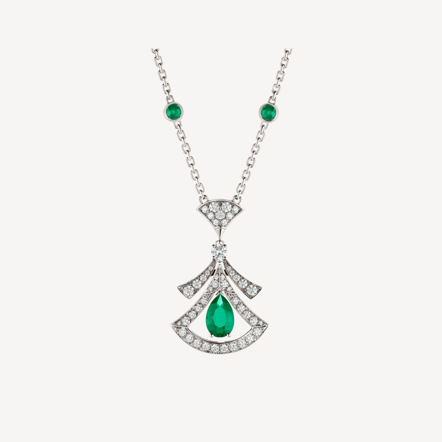 LUXEIFY DREAM NECKLACE MALACHITE DIAMOND SILVER