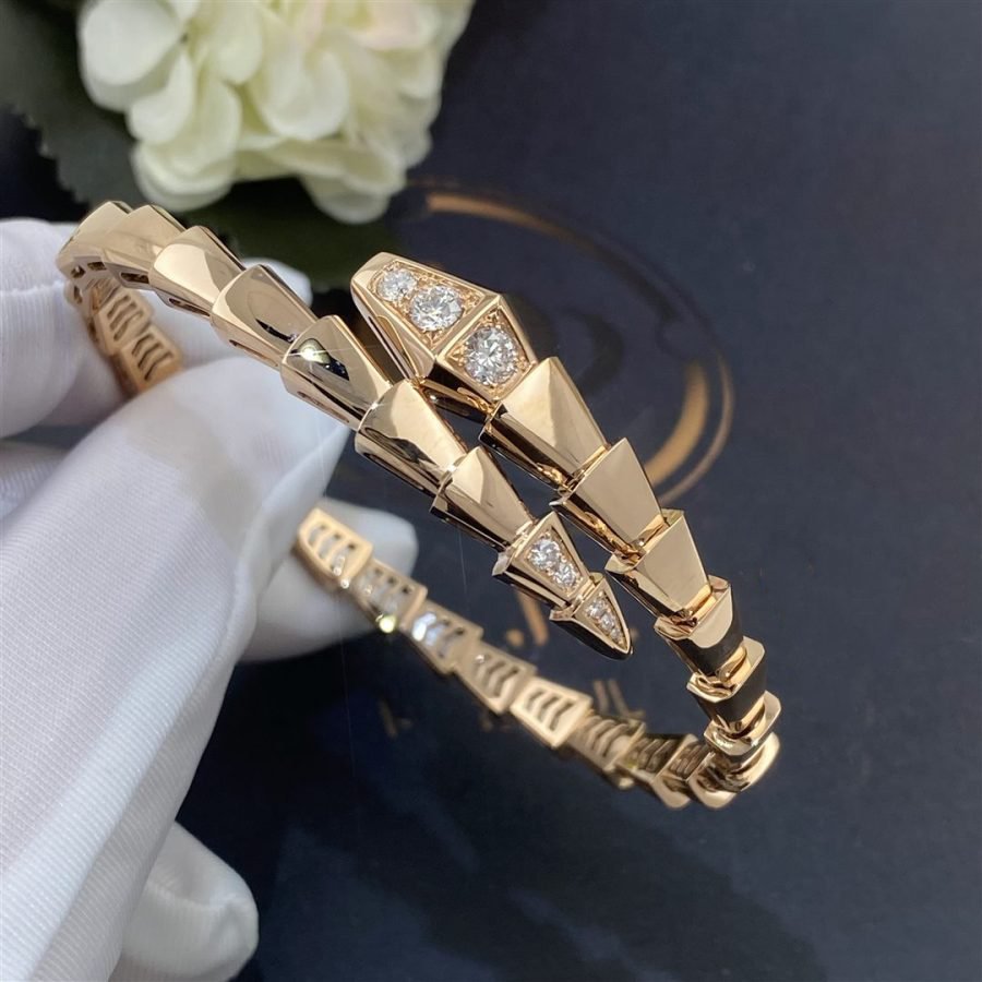 LUXEIFY SERPENTI BRACELET DIAMONDS PINK GOLD