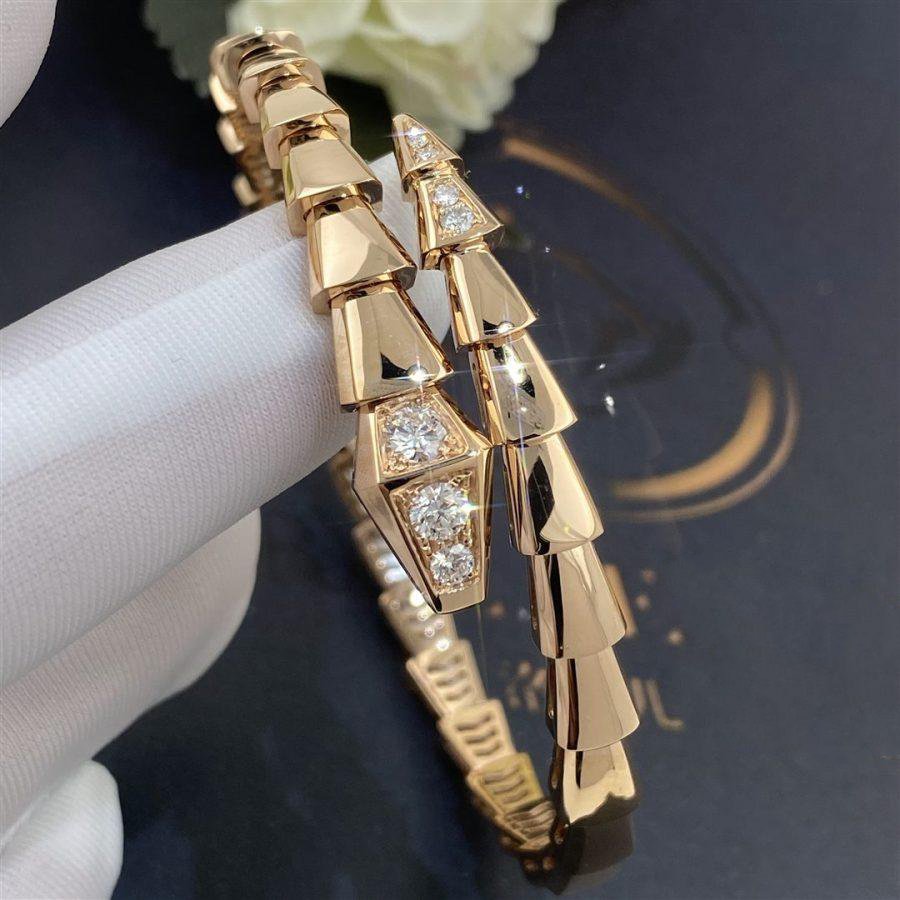 LUXEIFY SERPENTI BRACELET DIAMONDS PINK GOLD