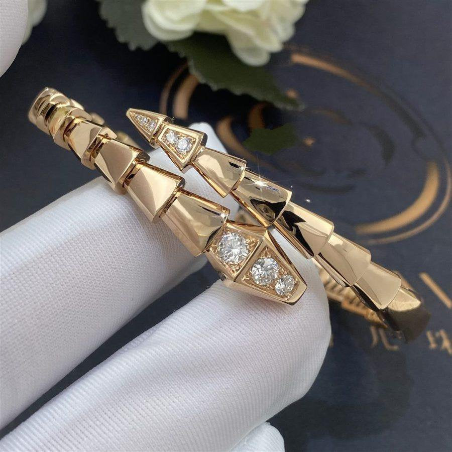 LUXEIFY SERPENTI BRACELET DIAMONDS PINK GOLD