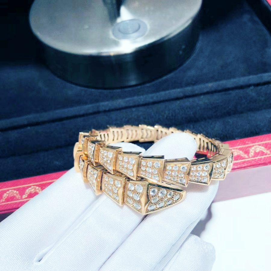 LUXEIFY SERPENTI BRACELET 8MM PINK GOLD DIAMOND