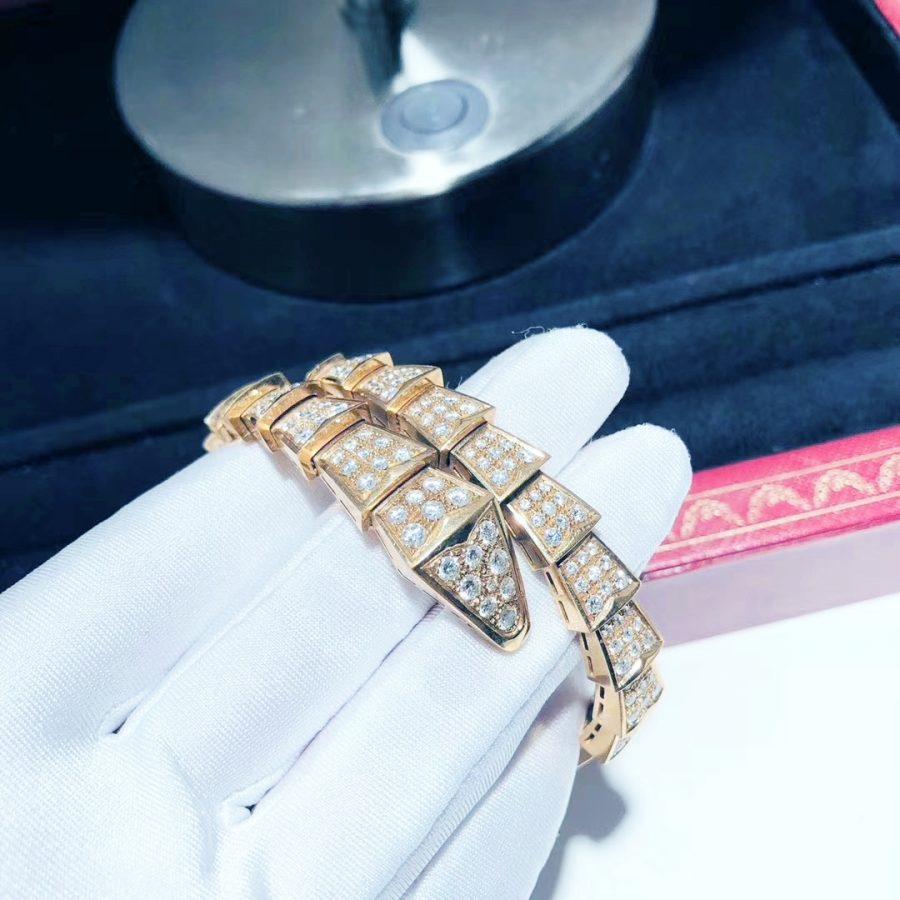 LUXEIFY SERPENTI BRACELET 8MM PINK GOLD DIAMOND