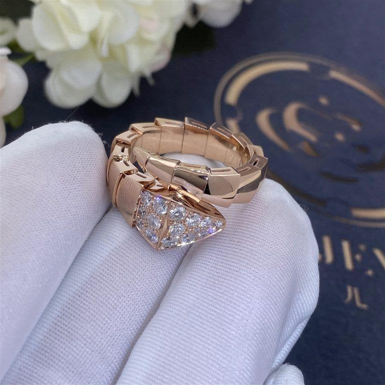 LUXEIFY SERPENTI RING PINK GOLD DIAMOND