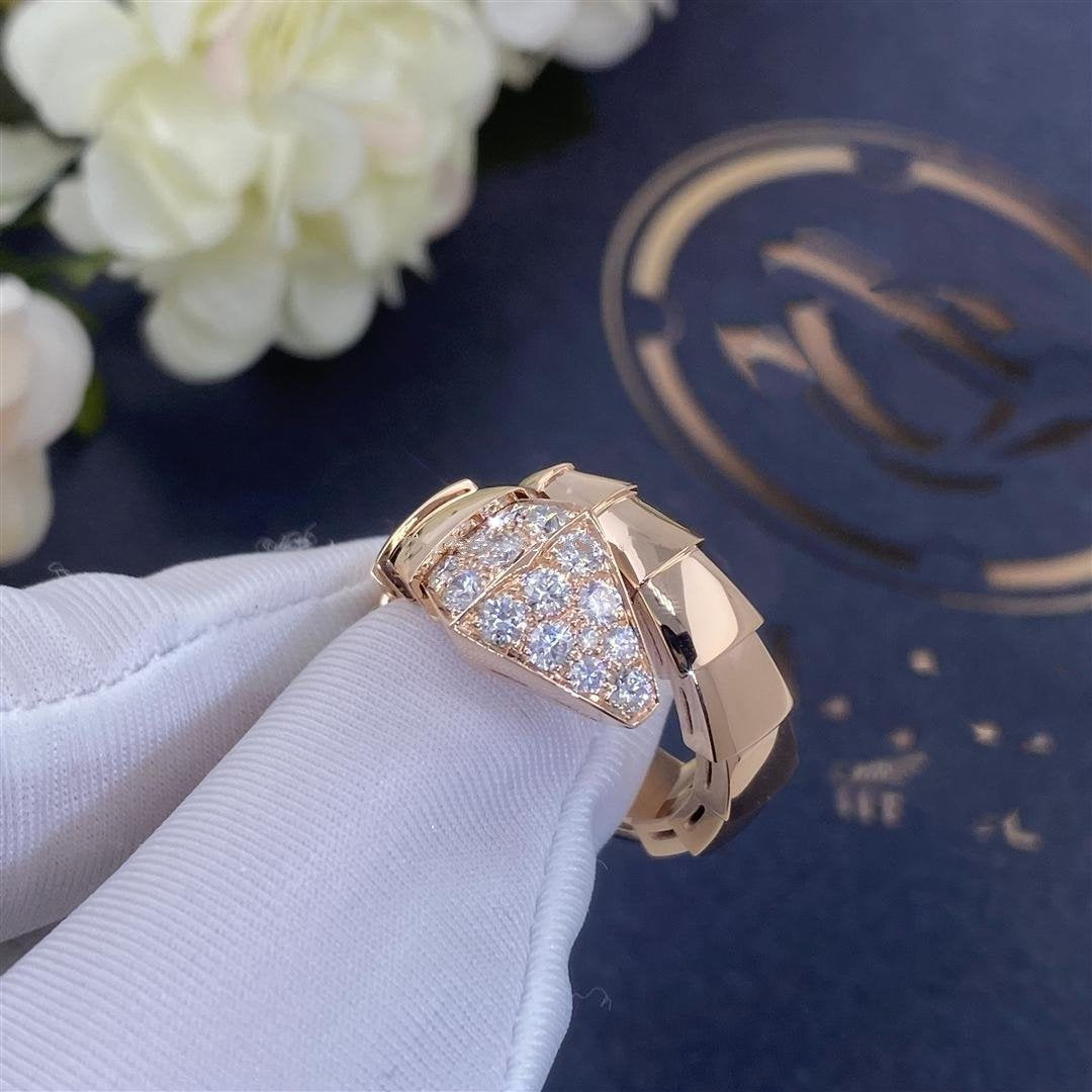 LUXEIFY SERPENTI RING PINK GOLD DIAMOND