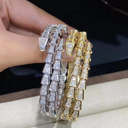 LUXEIFY SERPENTI BRACELET GOLD DIAMOND DOUBLE ROW
