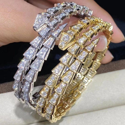 LUXEIFY SERPENTI BRACELET GOLD DIAMOND DOUBLE ROW
